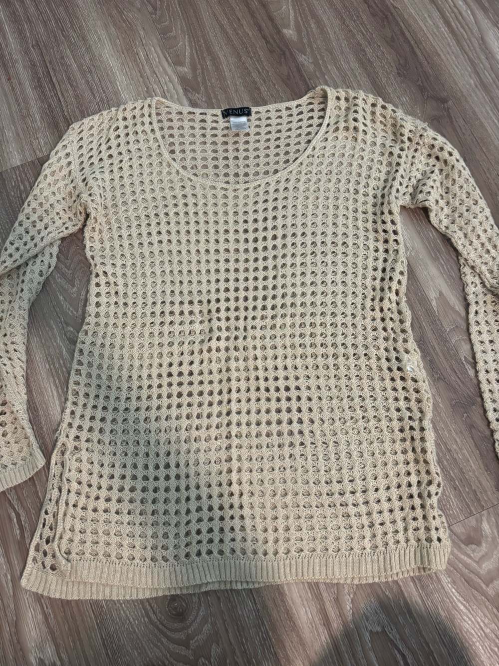 Beige Crochet Sweater